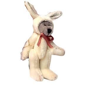 3" Boyd's Bear 1999 Vintage TF Wuzzie Poseable Jointed Tilly Bear in Bunny Suit